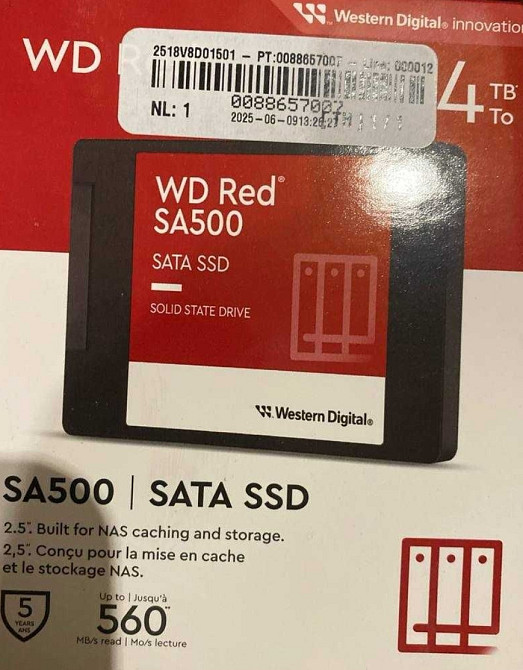 SSD диск накопичувач WD Red SA500 4 TB (WDS400T1R0A) новый запечтан. Київ - фото 2