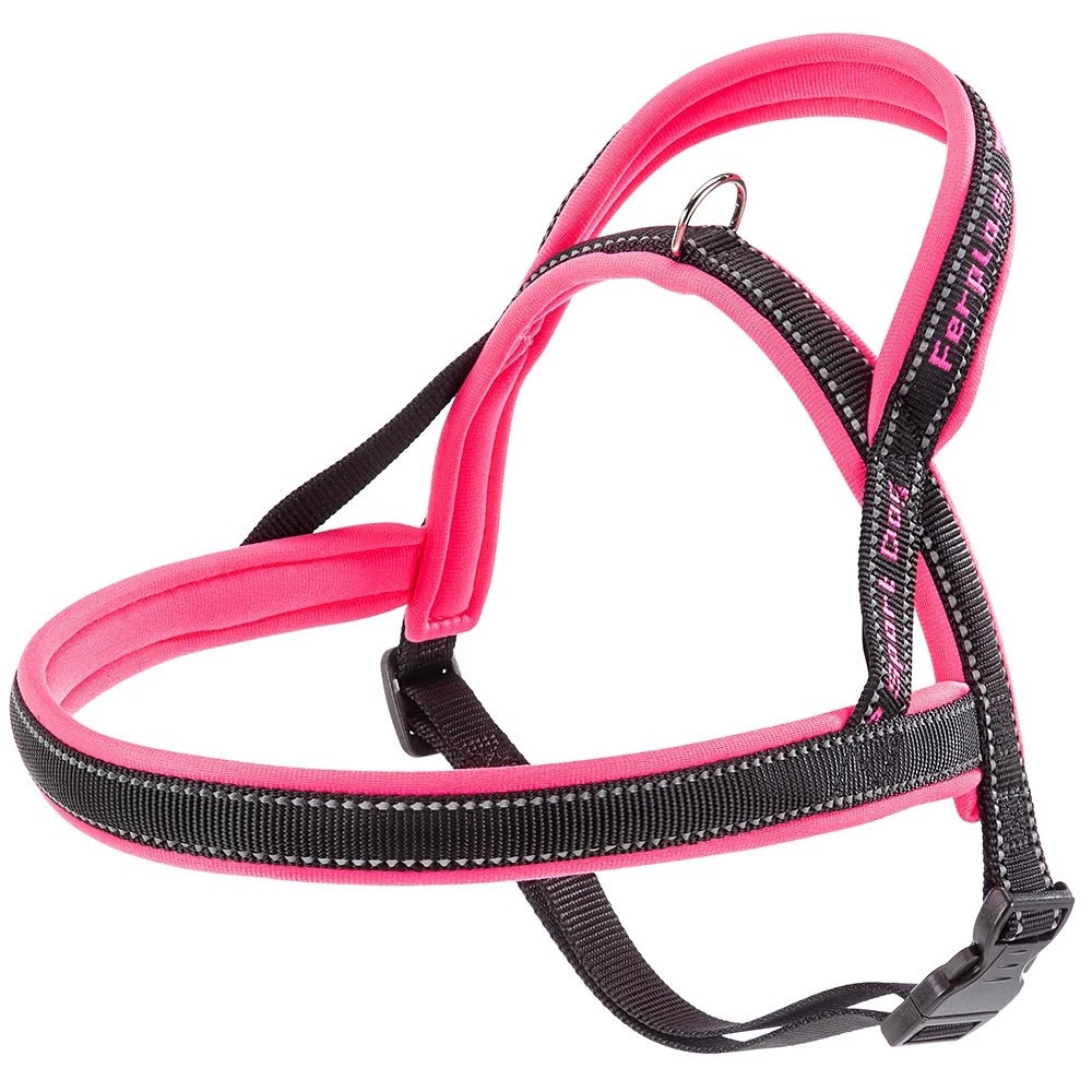 Нейлонова шлейка світловідражаюча норвезького типу для собак Ferplast Sport Dog P (Ферпласт Спорт Дог П) A: 58 см - B: 69 ann 86 см - M, Рожевий Запоріжжя - фото 1