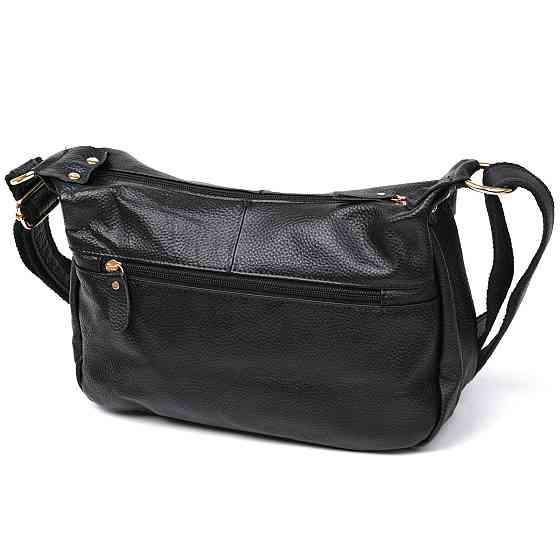 Шкіряна жіноча сумка Чорний (Vintage) Київ