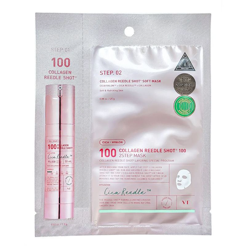 Маска увлажняющая коллагеновая Collagen Reedle Shot 100 2-Step Mask VT Cosmetics 1 шт Киев - изображение 1