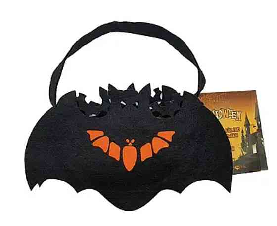 Сумка з фетру Кажан для цукерок на Хелловін 17х9см чорний Київ