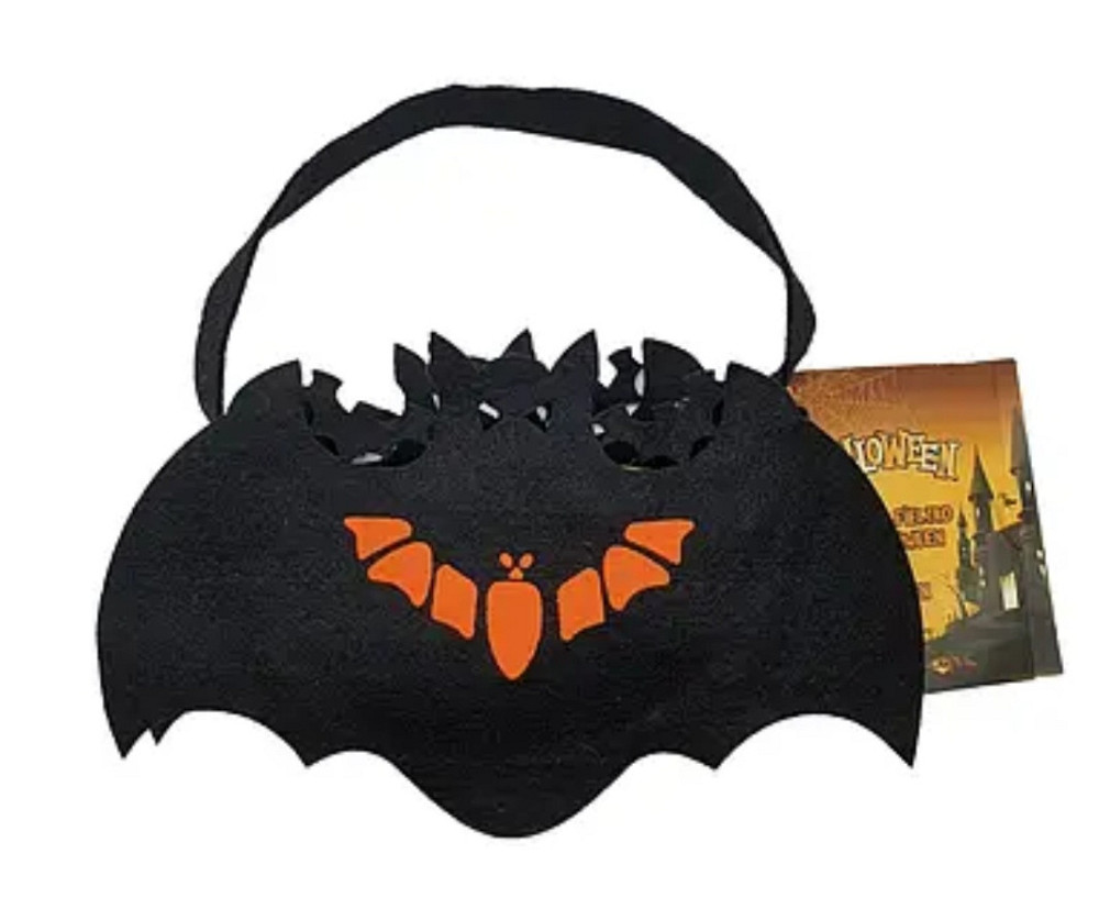 Сумка с фетра Летучая Мышь для конфет на Хеллоуин 17х9см черный Киев - изображение 3