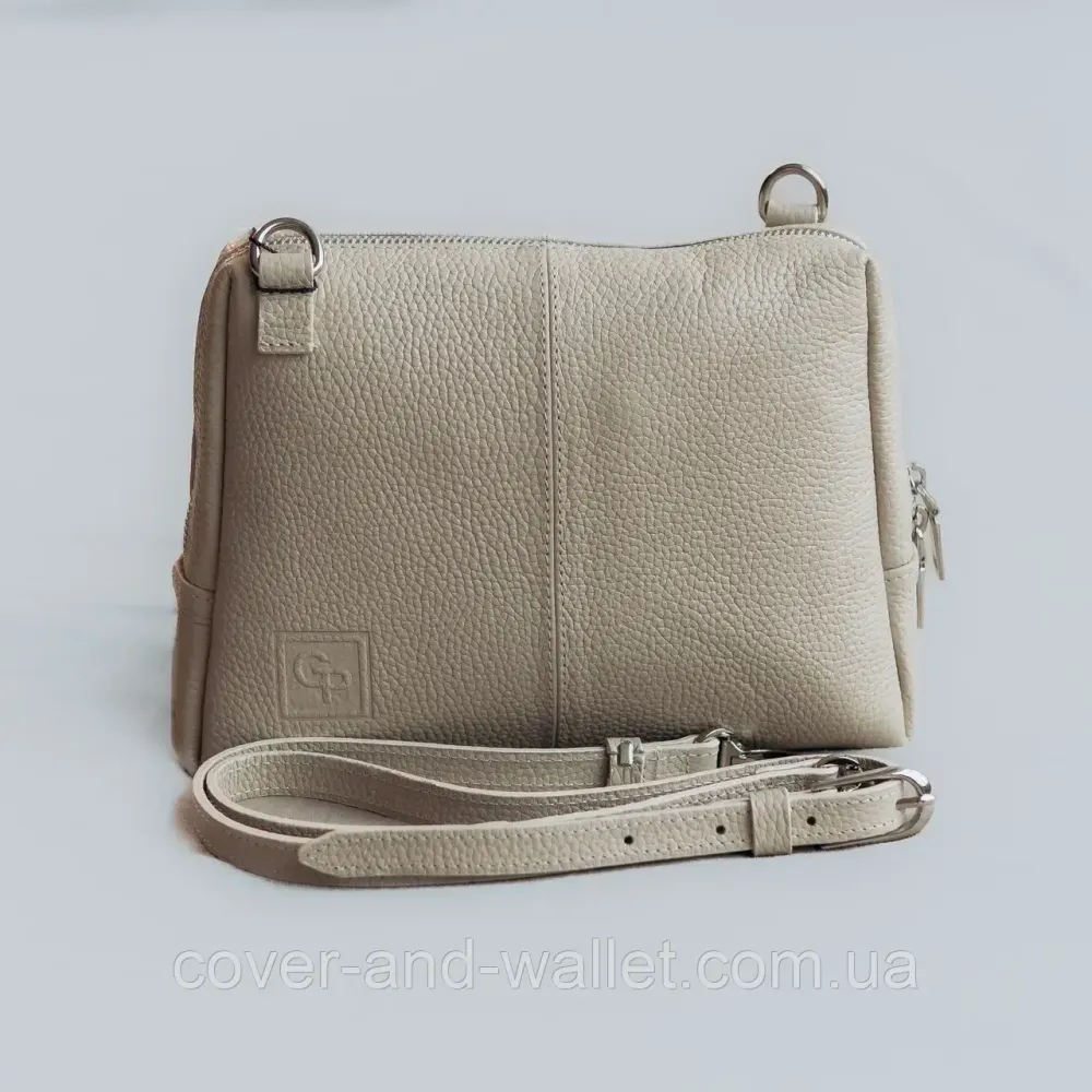 Стильная женская сумка кросс-боди из натуральной кожи бежевого цвета Grande Pelle 702743 Киев - изображение 1
