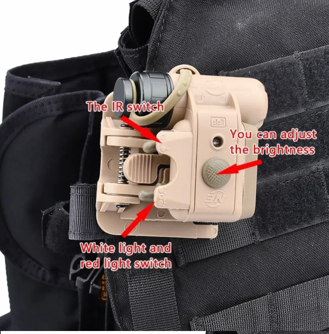 Тактичний ліхтар Airsoft Wadsn Gen 3 на шолом (Койот) Вінниця - фото 3