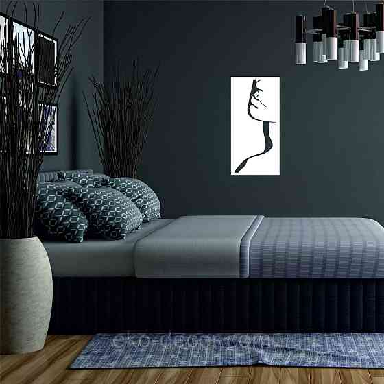 Декоративное настенное Панно «Силуэт женщины», Декор на стену 90*44 см, Белый Киев