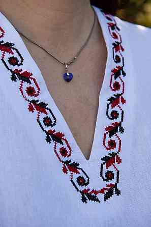 Вишиванка жіноча, біла лляна (льон) топ Київ