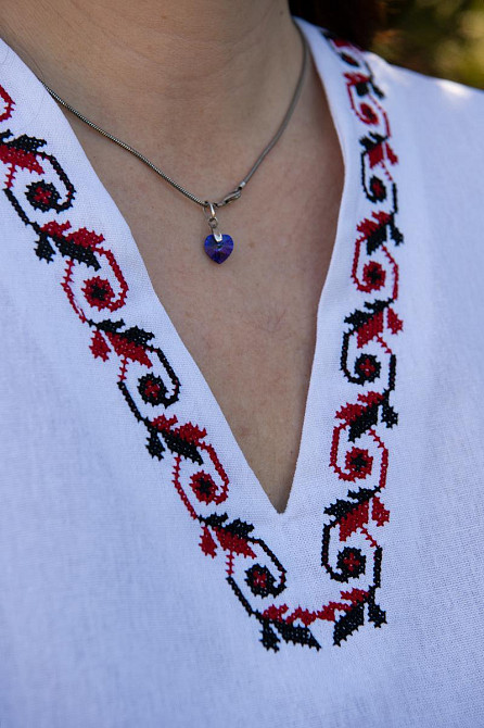 Вишиванка жіноча, біла лляна (льон) топ Київ - фото 2