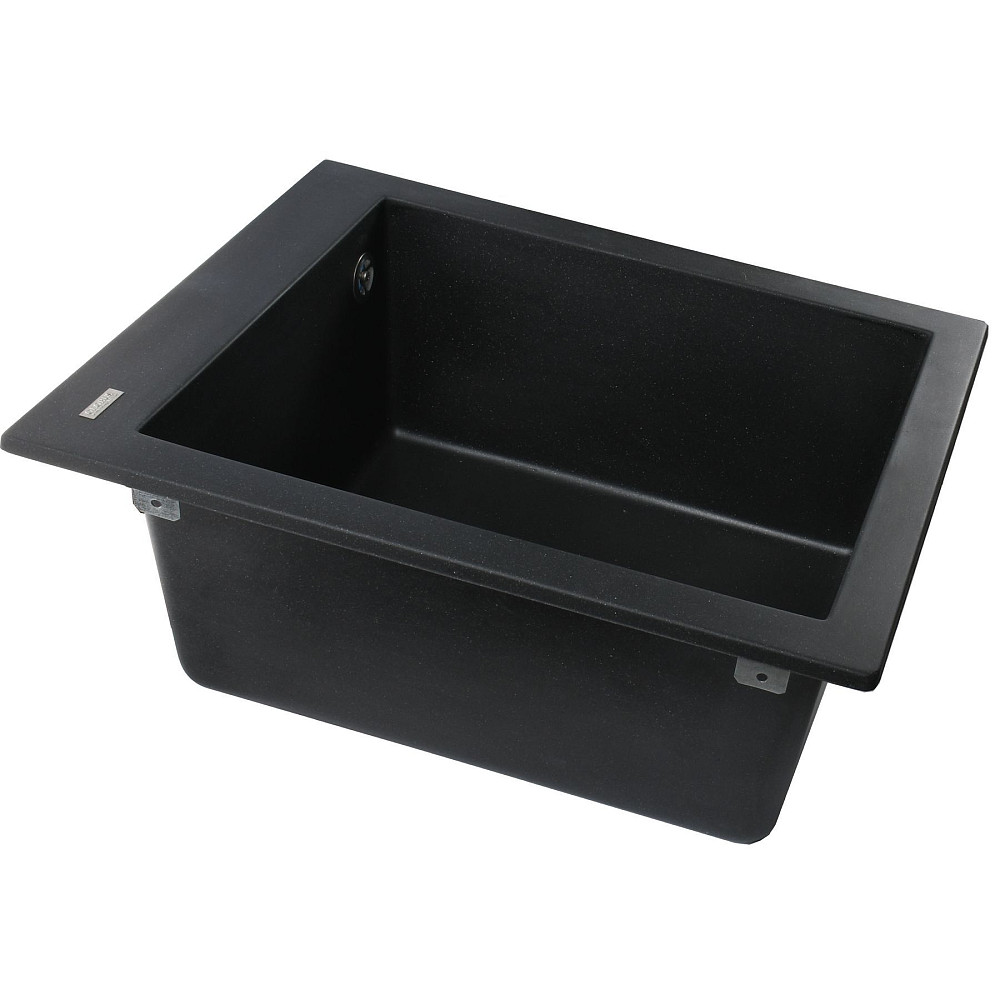 Гранітна мийка Globus Lux LAMA чорний металік 410х500мм-А0001 Тернопіль - фото 3