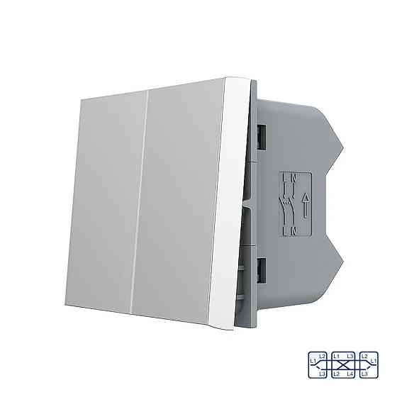 LIVOLO Перехресний (хрестовий) вимикач LIVOLO, 2-клавішний, сірий, модуль без рамки (VL-FCMM10A Коломыя