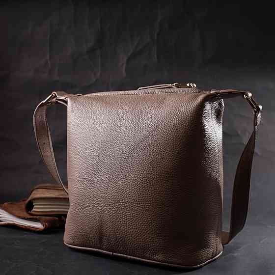 Практична жіноча сумка з однією довгою ручкою з натуральної шкіри Vintage 22306 Бежева Київ