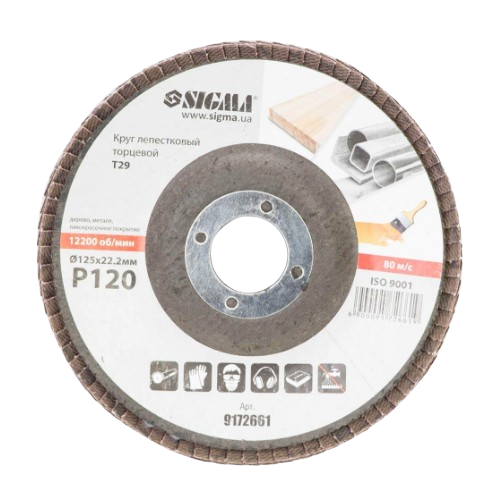 Диск пелюстковий торцевий d125мм T29 P120 SIGMA Житомир - изображение 3