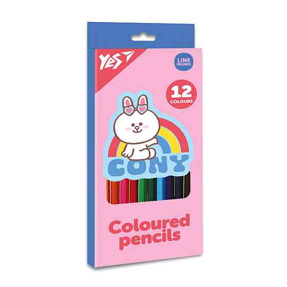 Олівці кольорові 12 кол. "Yes" Line Friends тригранні, 290718, шт Київ