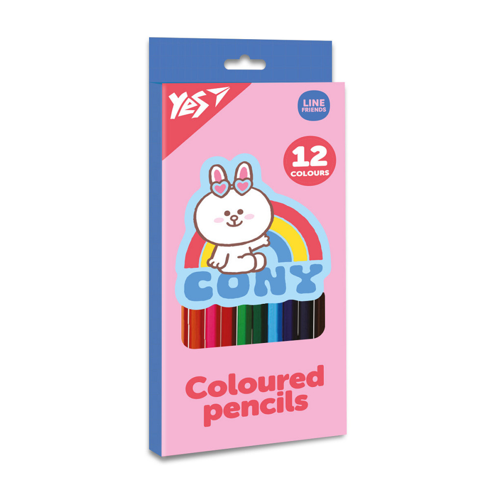 Олівці кольорові 12 кол. "Yes" Line Friends тригранні, 290718, шт Київ - фото 1