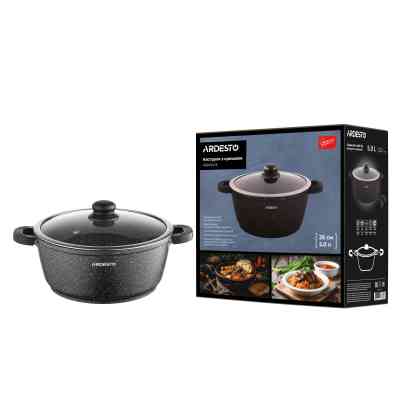 Кастрюля Ardesto Gemini Anzio, 5л, алюміній, чорний (AR2454GE) Винница