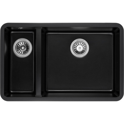 Мийка кухонна GRANADO Under top DOUBLE black shine (gr3401) Вінниця - фото 1