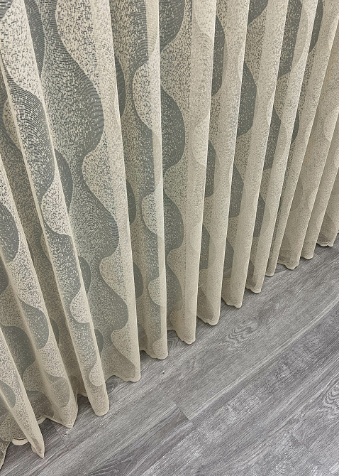 Тюль VR-Textil 1999т Жакард Бежевий 400х270 см (42-1016) Київ - фото 8
