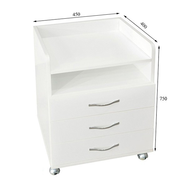 Тумба косметологічна на 3 шухляди Ельф 3 (металеві колеса) Київ - фото 2