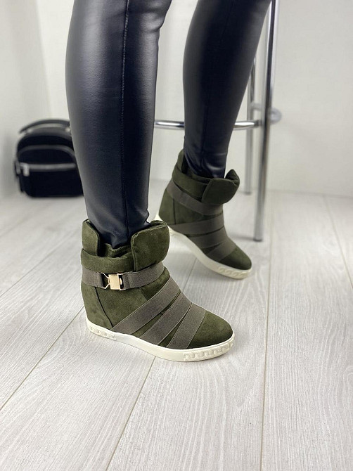 Снікерси жіночі SEASTAR зелені еко-замша 38р. (1103) Коломия - фото 7