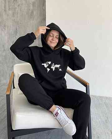 Костюм унісекс (худі + джогери) з картою світу Чернівці