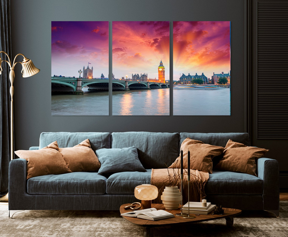 Модульная картина в гостиную / спальню   Біг-Бен     ART-211_3A 70х130 см Киев - изображение 3