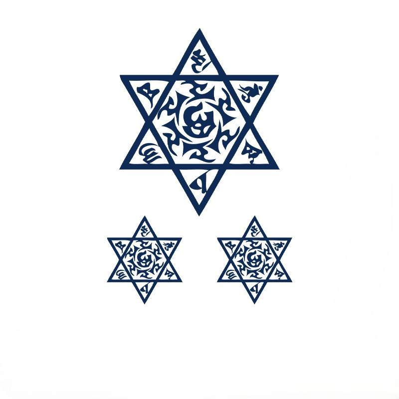 Тимчасове тату Три зірки 105 на 60 мм чорний Київ - фото 2