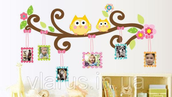 Інтер'єрна наклейка на стіну Сови на гілці Київ - фото 2
