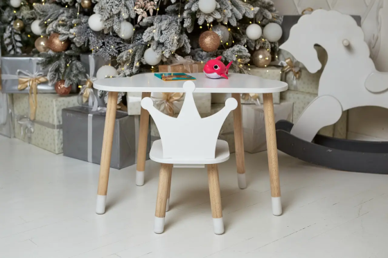 Дитячий столик Хмара та стільчик Корона біла Вінниця