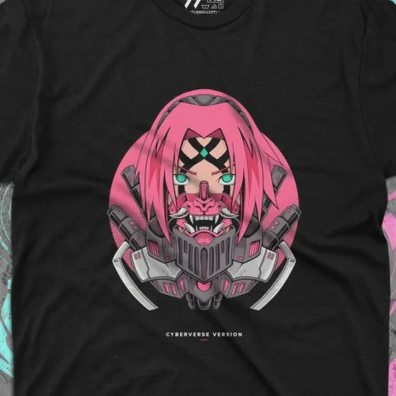 Футболка для подростка мальчика с принтом Наруто Сакура Кібер Версія Размер 160 Anime10103 Днепр