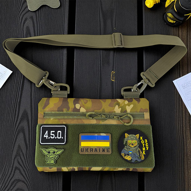Молодежная тактическая сумка для патчей на плечо с 4 карманами multicam RI-73 Киев - изображение 8