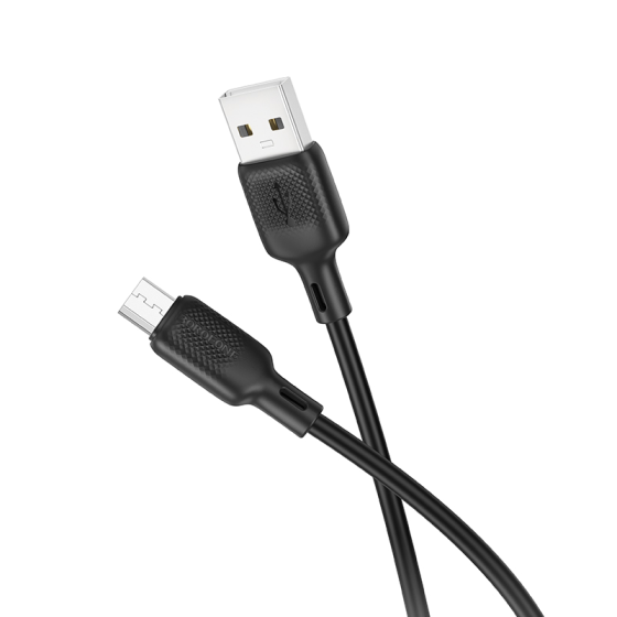 Кабель BOROFONE BX113 Lenny silicone charging data cable Micro(L=1M) Black Одеса