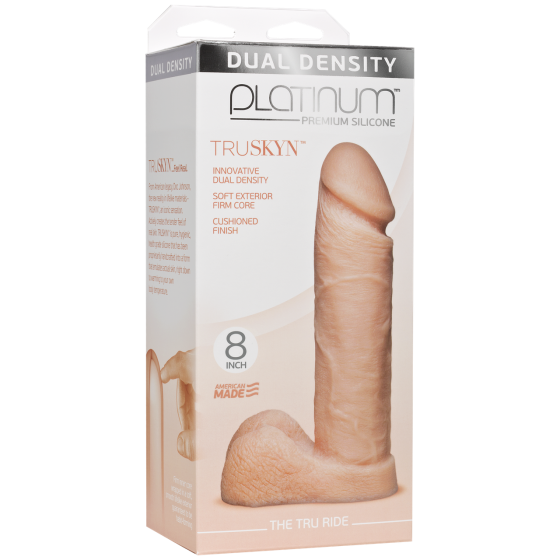Фаллоимитатор Doc Johnson Platinum TRUSKYN - The Tru Ride 8 Inch, диаметр 4,8см, двухслойный силикон Sex Aura Киев