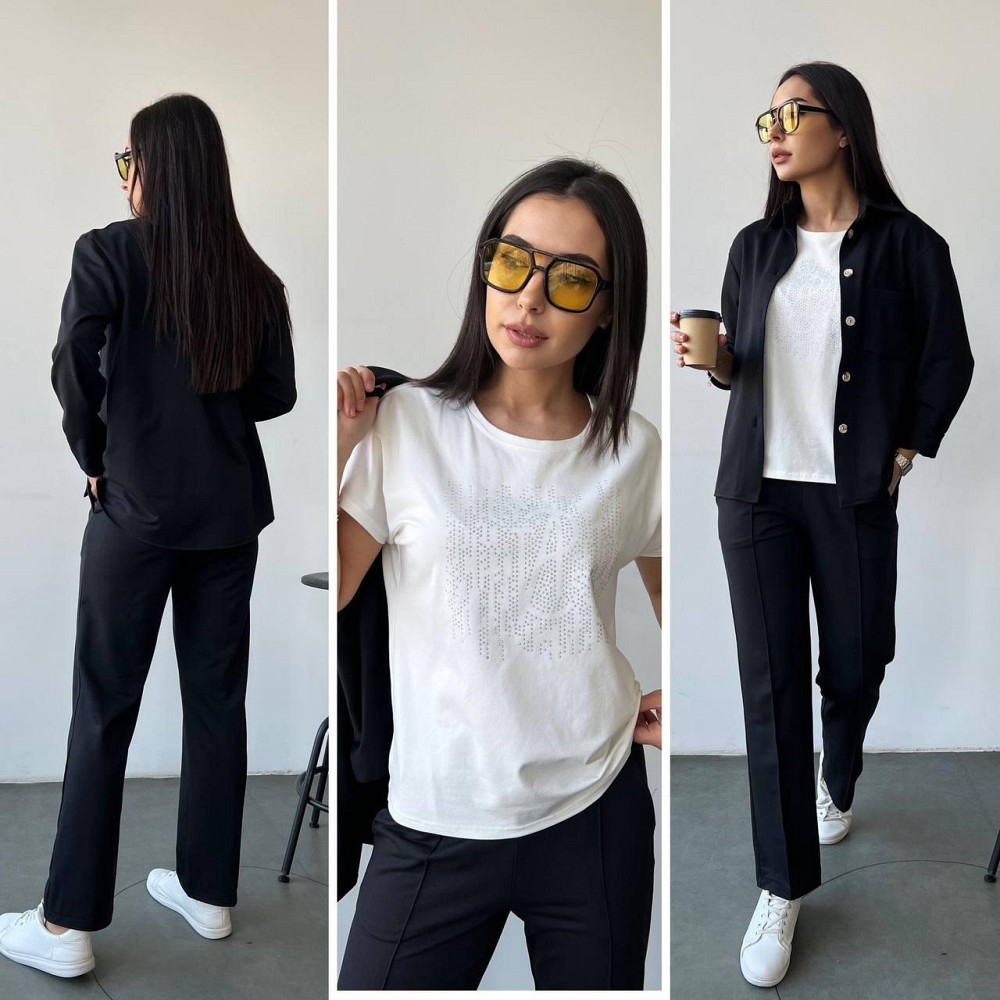 Женский костюм тройка с брюками двунитка.  42-56р Киев - изображение 4