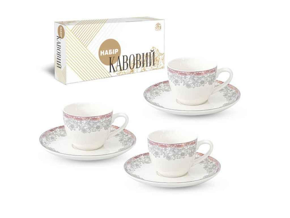 Сервиз кофейный 12пр. Бернадот (чашка 120мл, блюдце 12,5см) 1453-15 ТМ SNT Киев - изображение 1