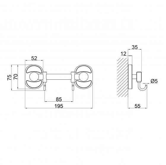 Крючки для полотенец в ванную Lidz (CRM) 114.08.02 Киев