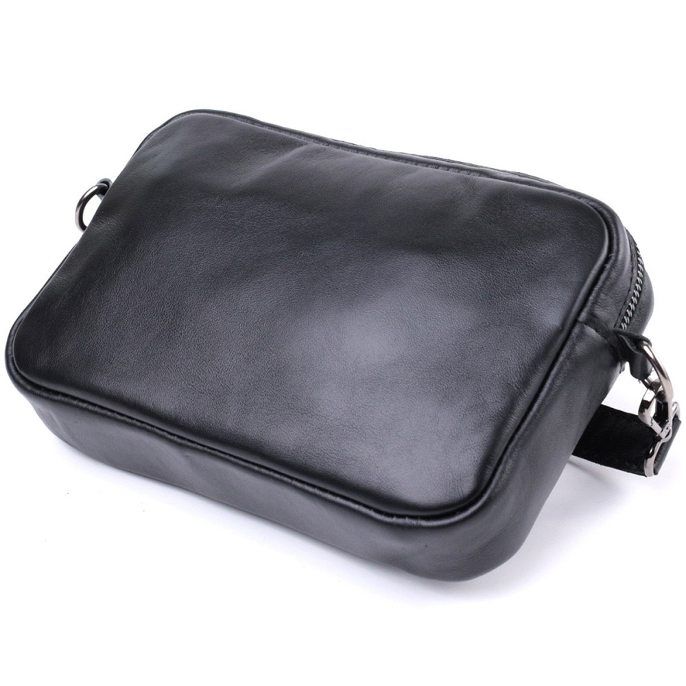 Класична сумка крос-боді з гладкої натуральної шкіри Чорна (SHVIGEL) Київ - фото 9