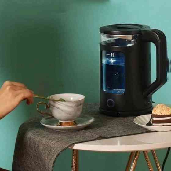 Електрочайник Rainberg RB-2220 скляний дисковий прозорий. Чайник із підсвічуванням 2200W. Колір: чорний NH-48 Львів