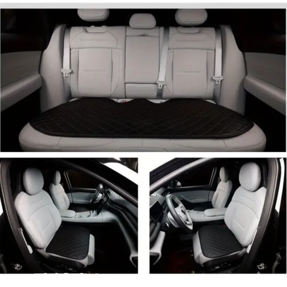 Комплект чехлы в автомобиль на переднее и заднее сиденье универсальные,авточехлы на 3 шт,цвет черный Каменец-Подольский