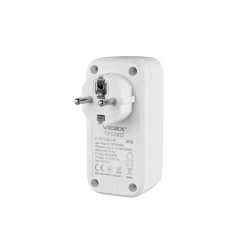 Мережевий адаптер 1 розетки/2USB-A/1Type-C із заземленням білий VF-AD1G2U1C-W Oncord Videx Житомир