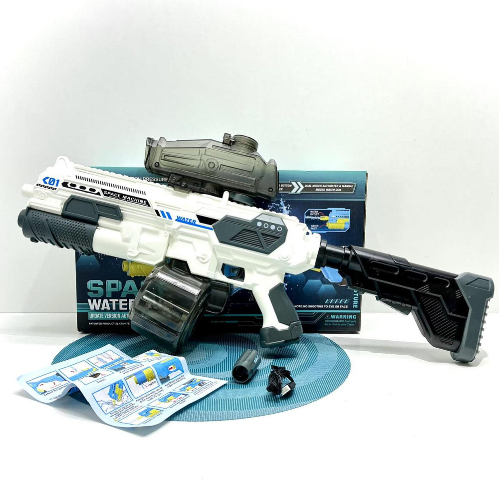 Автомат водний автоматичний та механічний принципи роботи 2 магазини акумулятор 7.4 Біло-сірий (KB 1291) Чернігів - фото 1