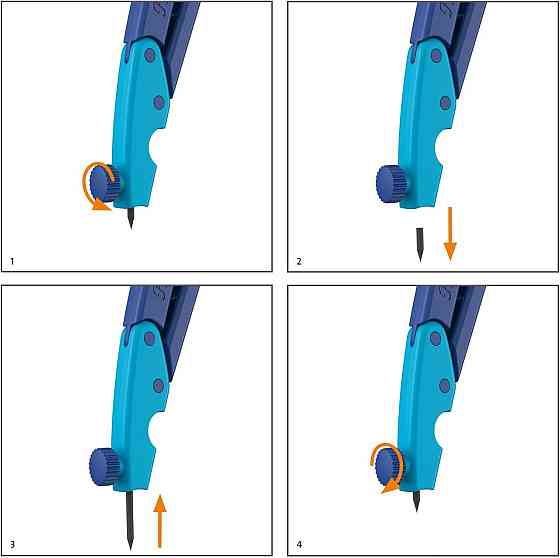 Циркуль школьный Pelikan Griffix 150 мм с грифелем точилкой защитой металлического наконечника синий Киев