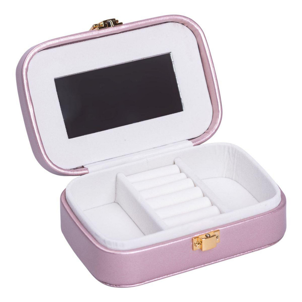 Скринька для прикрас з еко шкіри 15×10×5 см із дзеркалом органайзер для ювелірних виробів HP-5-33P Київ - фото 2