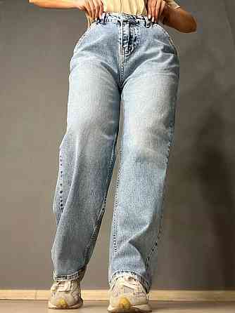 Джинси жіночі Mikaletta 9505 SKATER BALON jeans широкий крій банани косі кишені блакитні, блакитний, 28, 28, 80 см, 120 см Київ