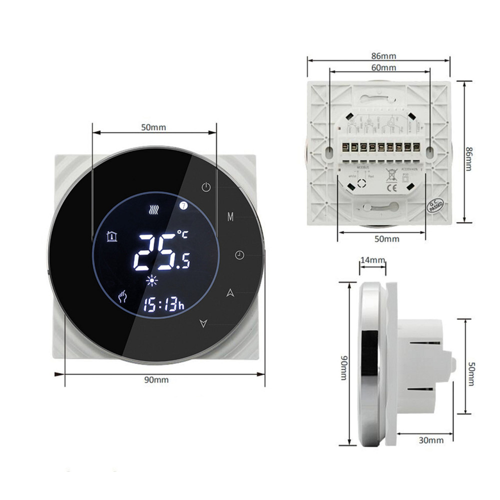 Дротовий тижневий термостат з Wi-Fi BHT-6000-GALW Київ - фото 2