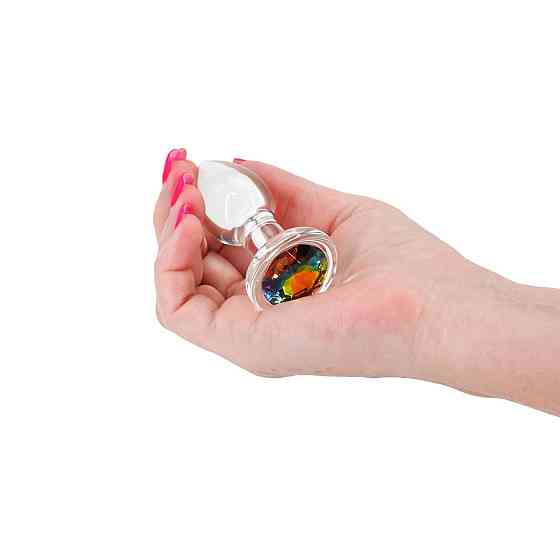 Скляна анальна пробка NS Novelties Crystal - Desires - Rainbow Gem - Small Sex Aura Київ