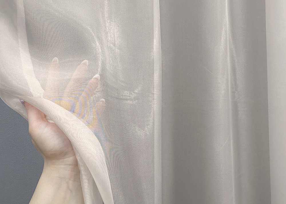 Тюль VR-Textil 001т Органза однотонна Бежевий 300х270 см (42-0486) Київ - фото 4