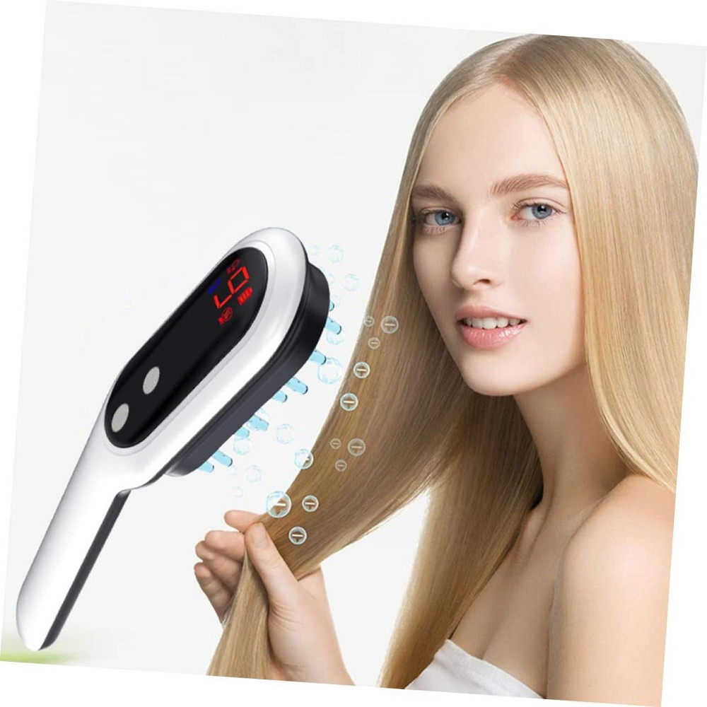 Електрична масажна гребінець DOITOOL для росту волосся, з вібрацією та масажем шкіри голови, біла Київ - фото 8