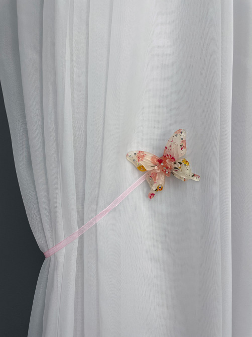 Магниты для штор и гардин Бабочка Люси набор 2 шт Розовый (81-172) Киев - изображение 3