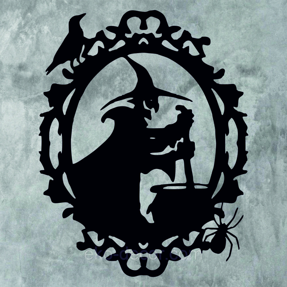 Декоративне настінне Панно «Ведьма та котел», Декор на стіну 90*70 см, Чорний Київ - фото 10