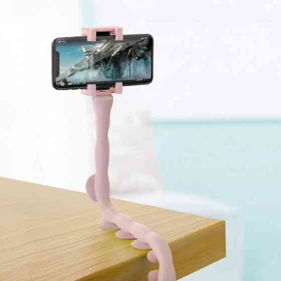Гибкий держатель для телефона с присосками универсальный Cute Worm Lazy Holder. IH-339 Цвет: розовый Киев
