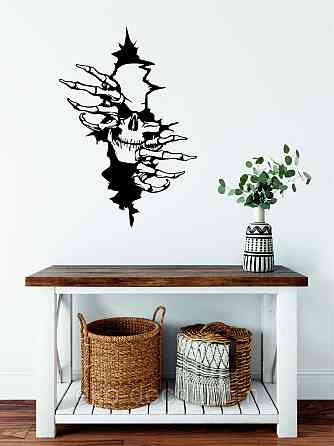 Декоративне настінне Панно «Скелет», Декор на стіну 90*62 см, Чорний Київ